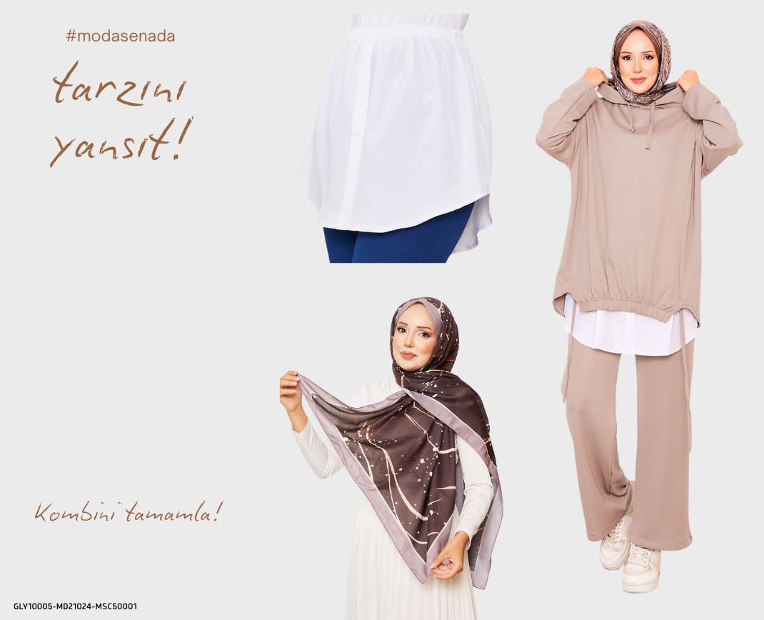 Kapüşonlu Önü Lastik Detaylı Oysho Takım