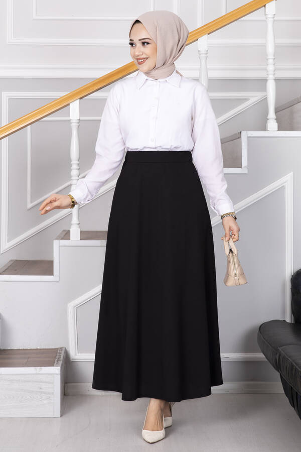 Mds - Mevlana Tesettür Etek Siyah