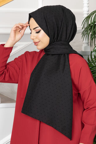 Pıtpıt Tesettür Şal 4321-1 Siyah - Thumbnail