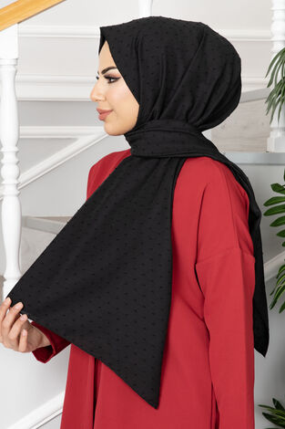 Pıtpıt Tesettür Şal 4321-1 Siyah - Thumbnail