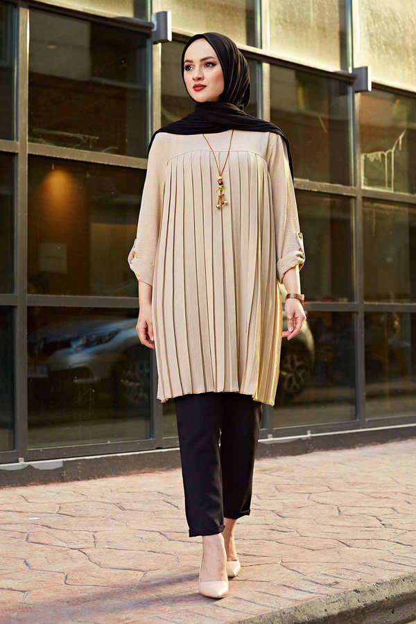 Piliseli Tunik 350TH4050 Sütlü Kahve