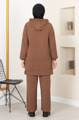 Taş Baskılı İkili Tesettür Takım Taba - Thumbnail